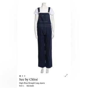 See By Chloe Navy Denim Overalls